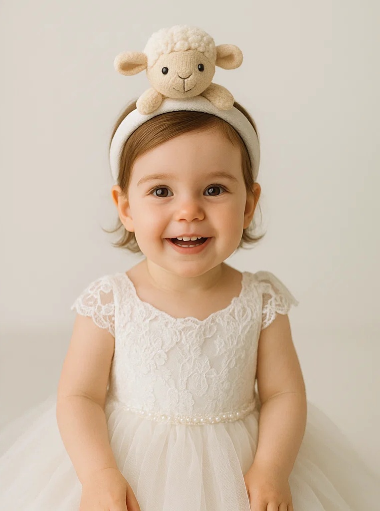 Lamb Plush Baby Headband – Adorable Farm Animal Hair Accessory