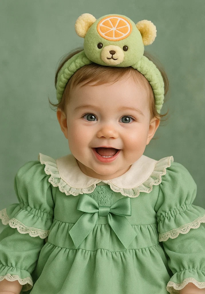 Lemon Bear-Themed Baby Headband