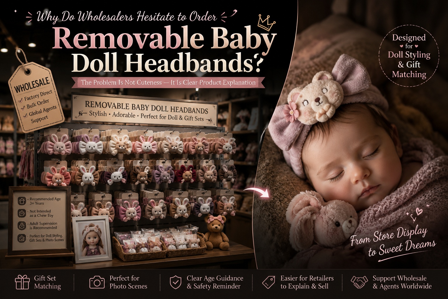 Why Do Wholesalers Hesitate to Order Removable Baby Doll Headbands? The Problem Is Not Cuteness — It Is Clear Product Explanation