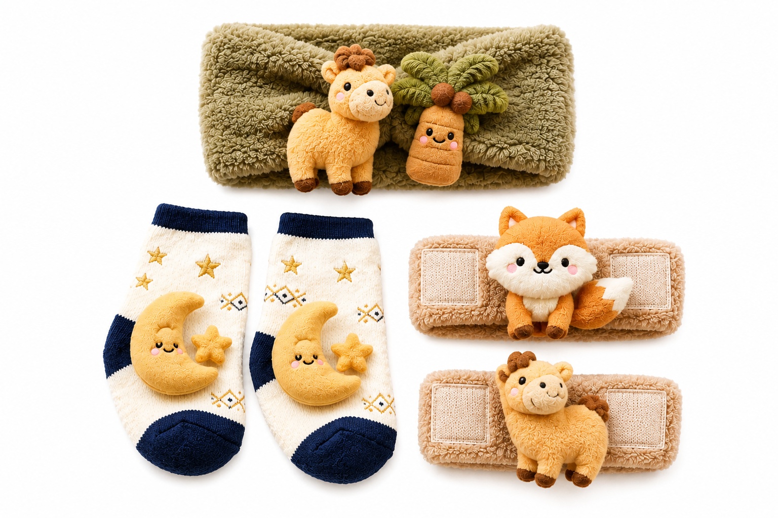 Wholesale Woodland Baby Doll Headband, Socks & Wristband Gift Set for Baby Gift Brands