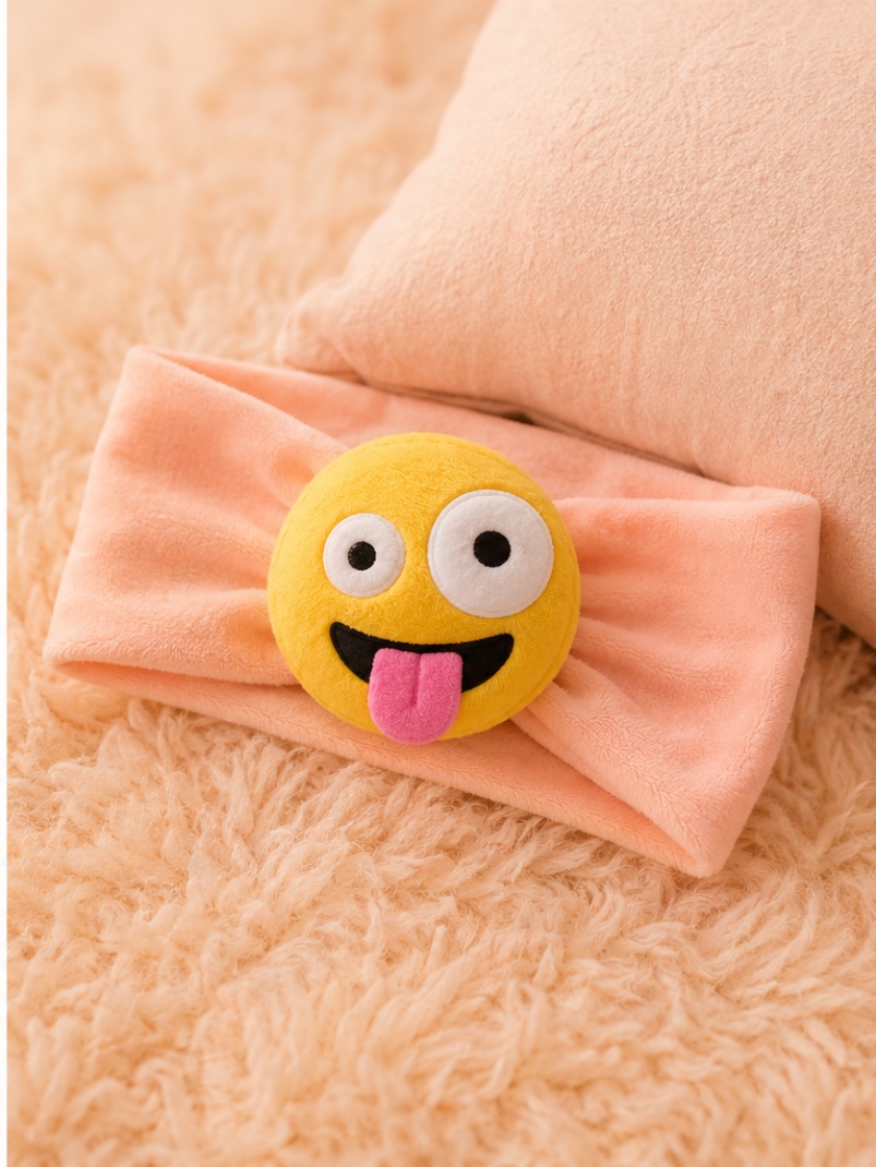 Silly Tongue Plush Emoji Baby Headband for Boutique & Wholesale Buyers