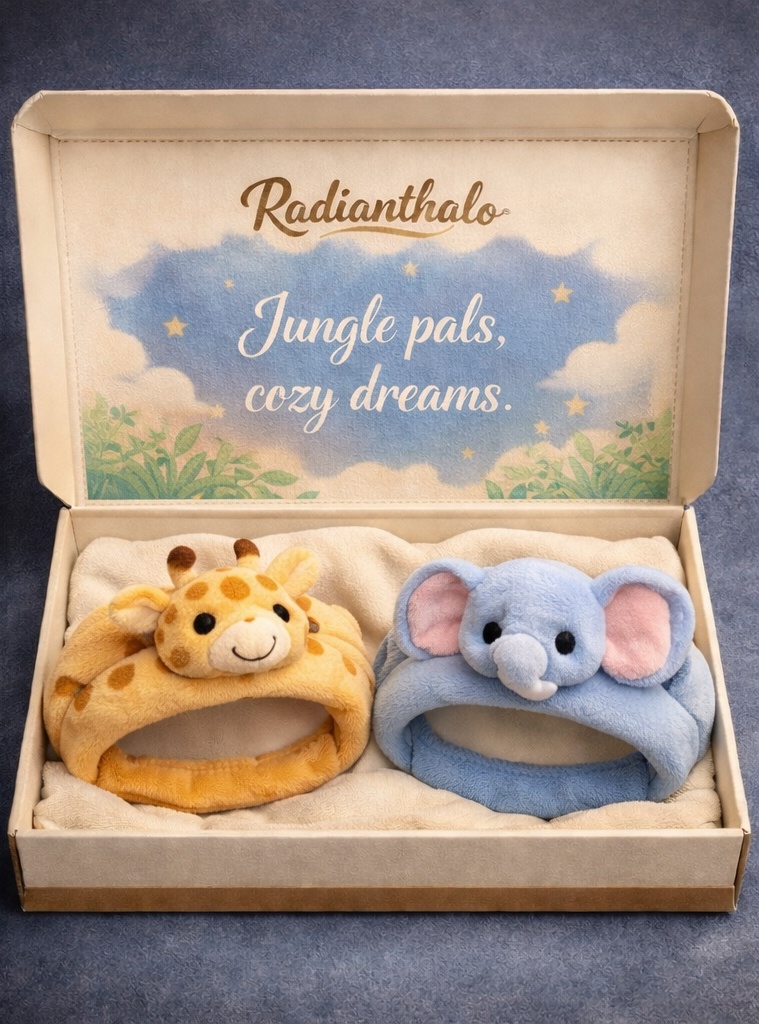 Éco-responsable Bandeau Bébé Détachable en Cartoon – Coton Doux, Design Girafe