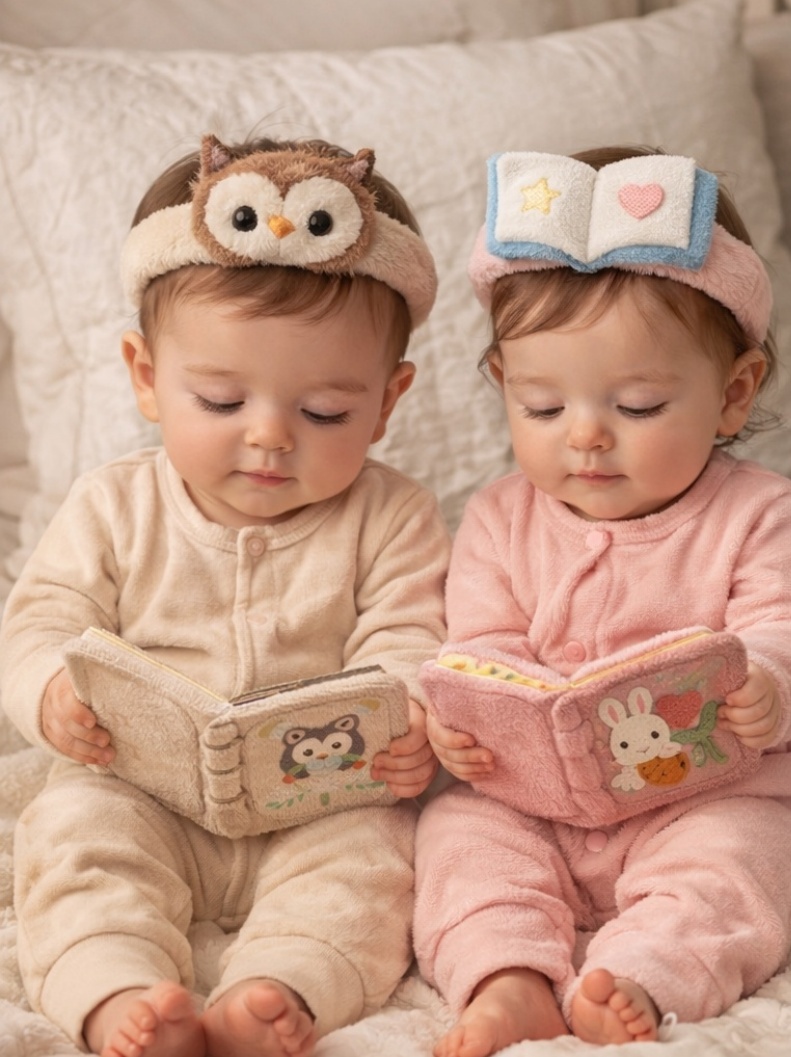 Owl & Story Book Plush Baby Headband Gift Set for Newborn Photography Props