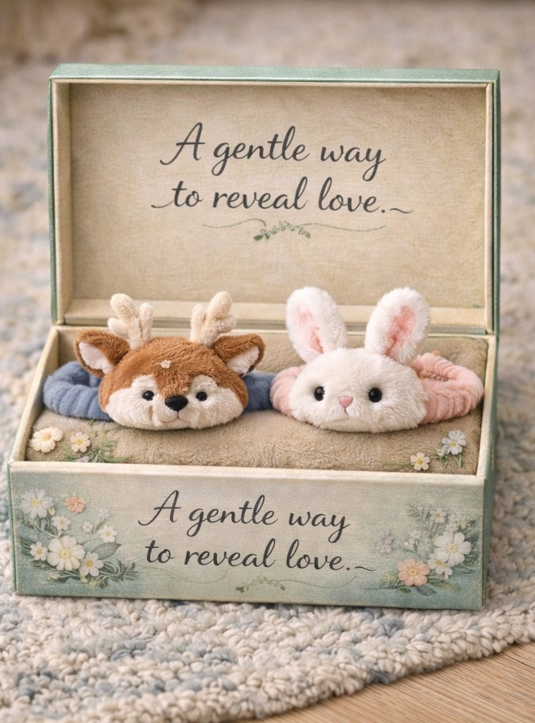 Deer & Bunny Animal Plush Baby Headband Gift Set for Infant Photography
