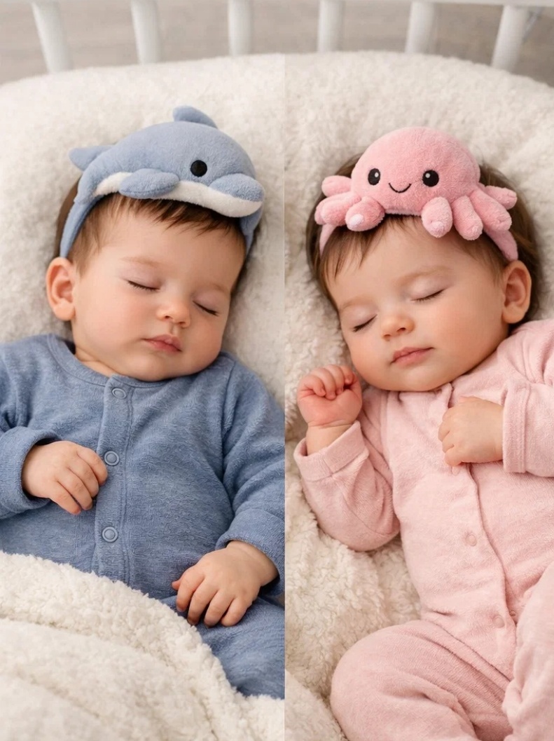 Dolphin & Octopus Ocean Cartoon Baby Headband Gift Set for Newborn Photos