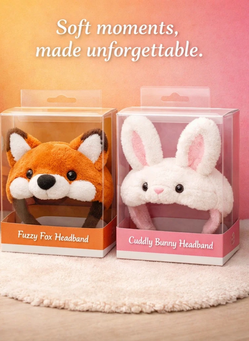 Fox & Bunny Cartoon Baby Headband Set - Soft and Comfortable Cotton