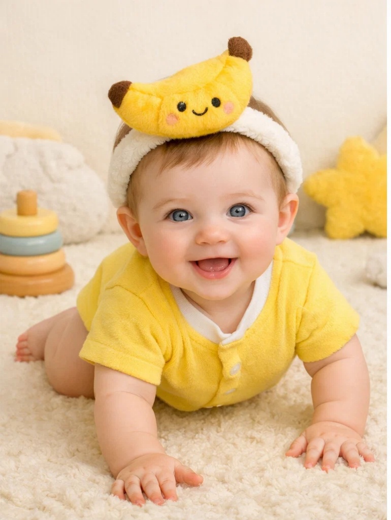 Wholesale Banana Baby Gift Box Yellow Plush Outfit with Matching Banana Doll Headband and Socks