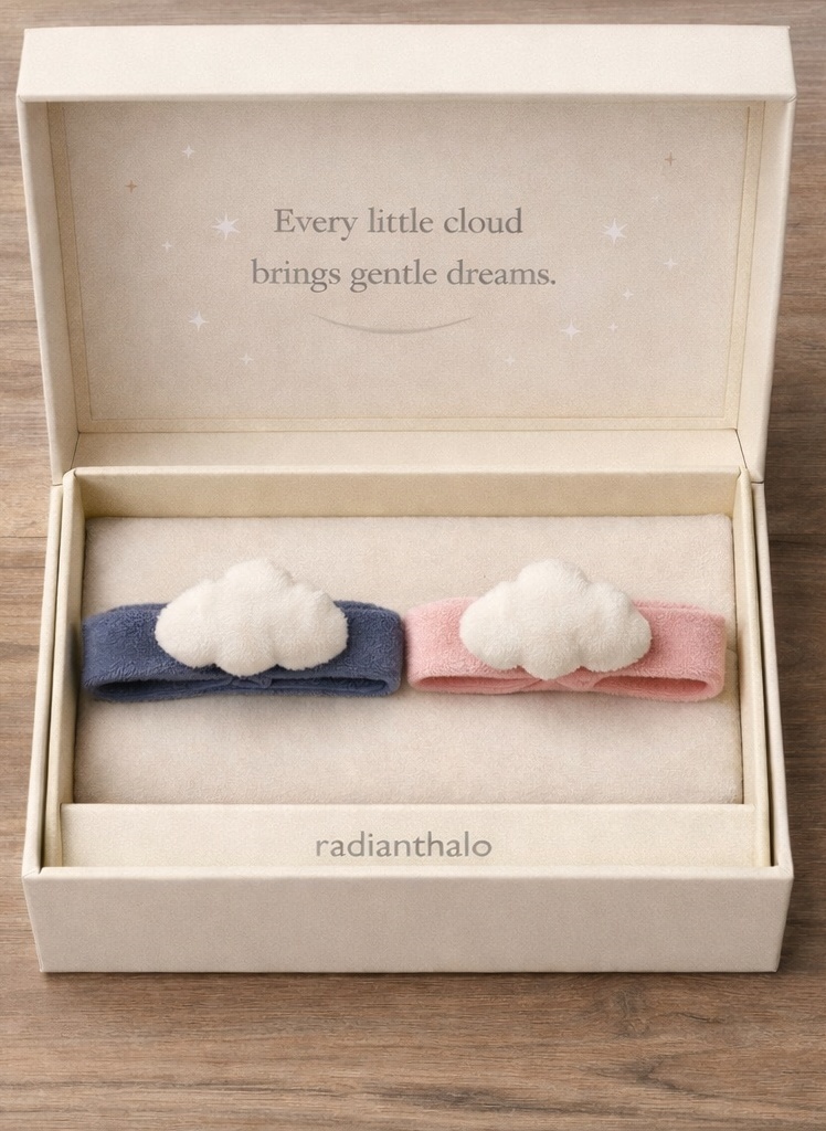 RadiantHalo Cloud Plush Baby Headband – Soft Stretch Dreamy Newborn Photo Headwrap