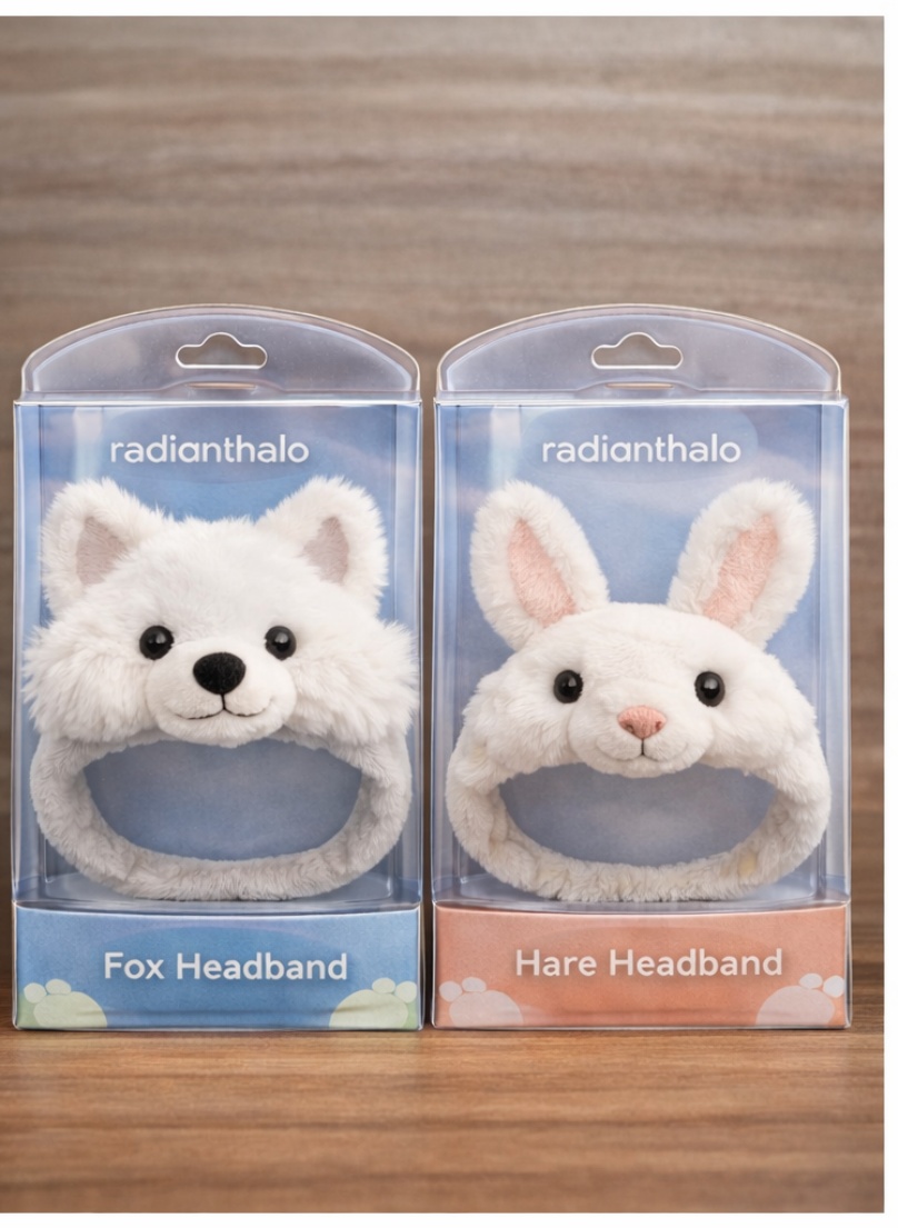 Custom Polar Bear & Bunny Detachable Plush Baby Headband Set Soft Newborn Hair Accessories for Winter Gift Collections