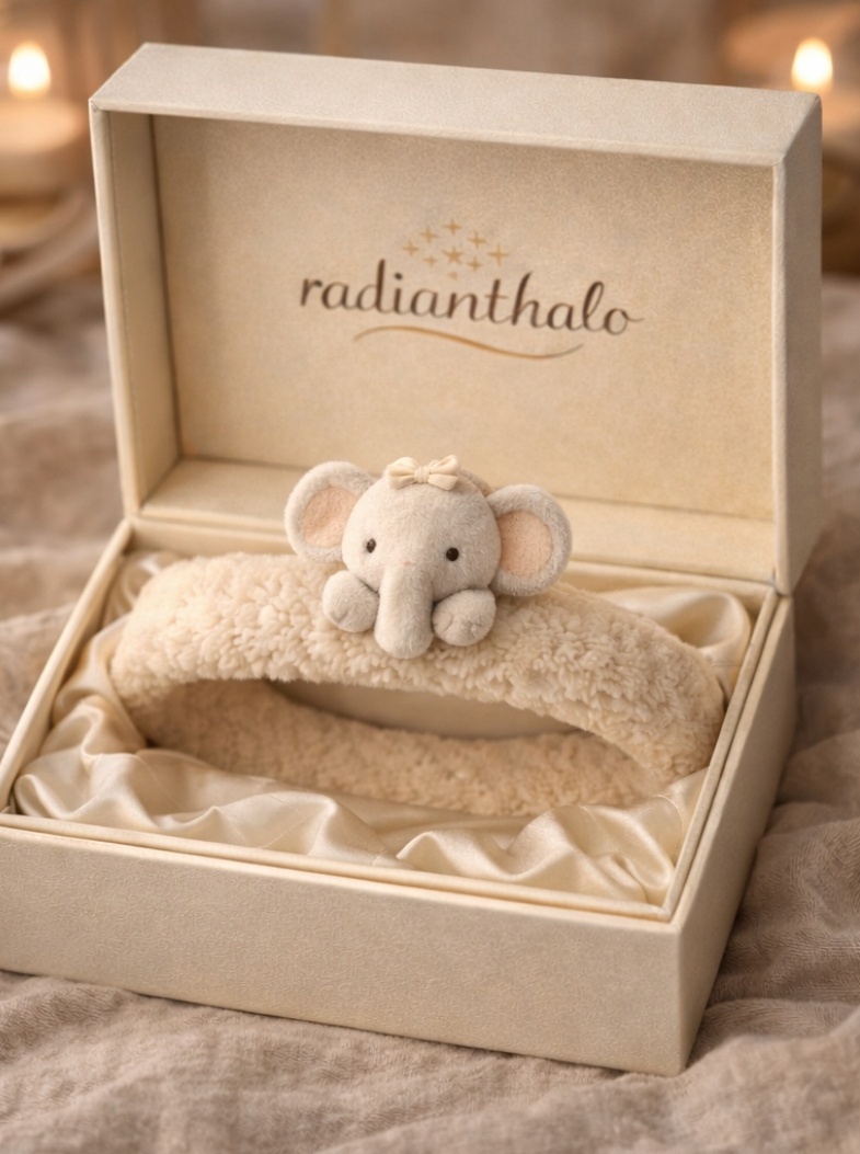 Elephant Baby Headband – Soft Cotton, Eco-friendly Detachable Design