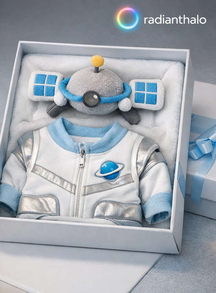 OEM Space Explorer Baby Gift Box with Plush Satellite Headband for Boutique Newborn Collections