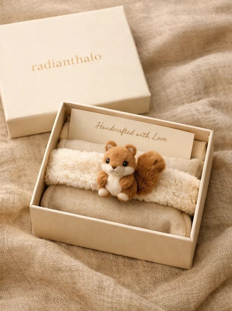 Squirrel Baby Headband – Soft Cotton, Eco-friendly Detachable Design