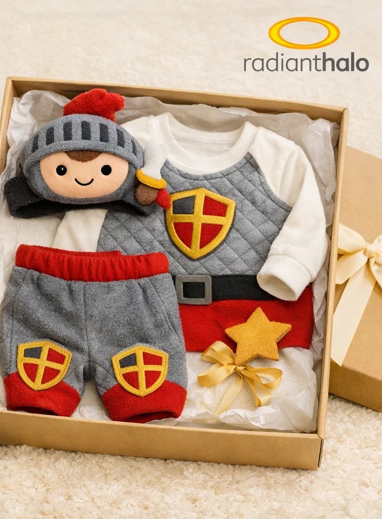 Wholesale Little Knight Baby Gift Set with Plush Warrior Headband for Boutique Newborn Collections