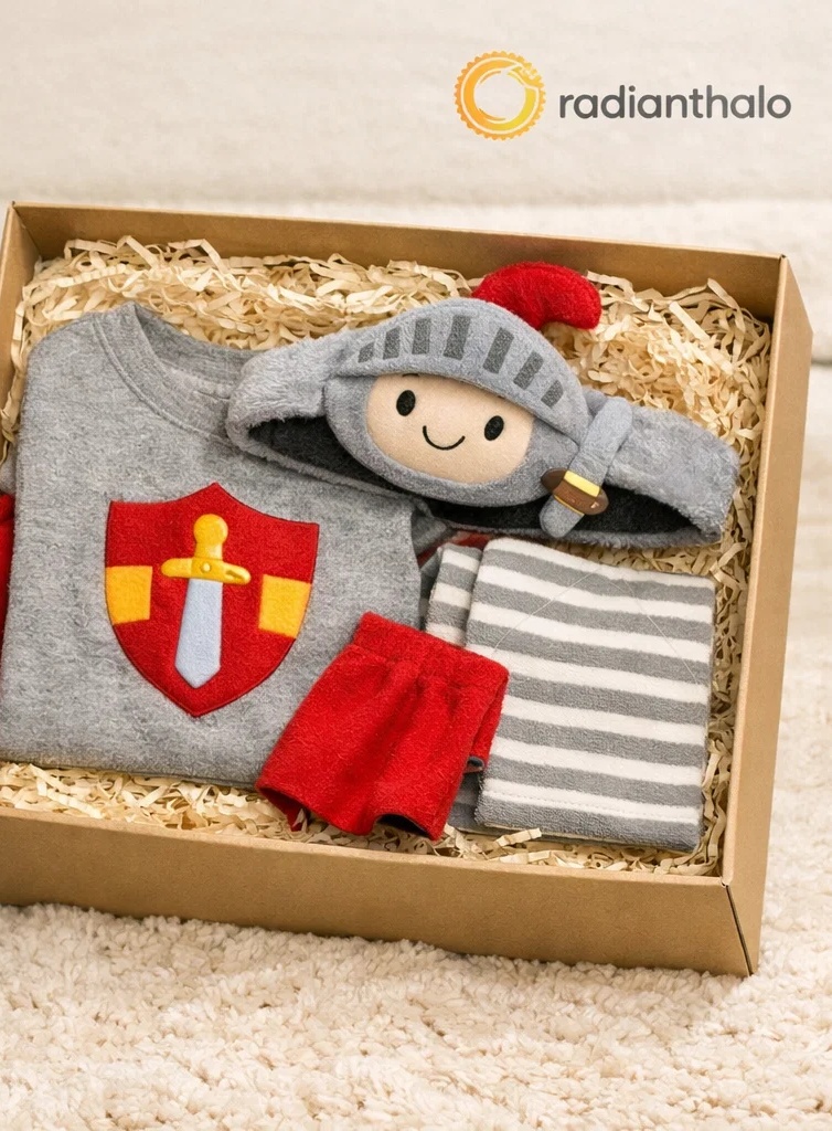 OEM Cute Robot Baby Gift Box with Plush Robot Headband and Soft Lounge Set
