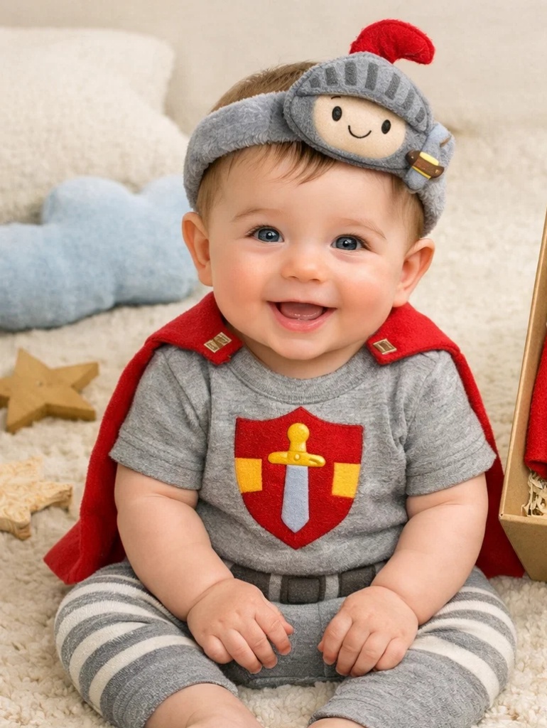 🌙 Fantasy Wizard Baby Gift Set with Plush Wizard Headband, Costume Coat and Hat