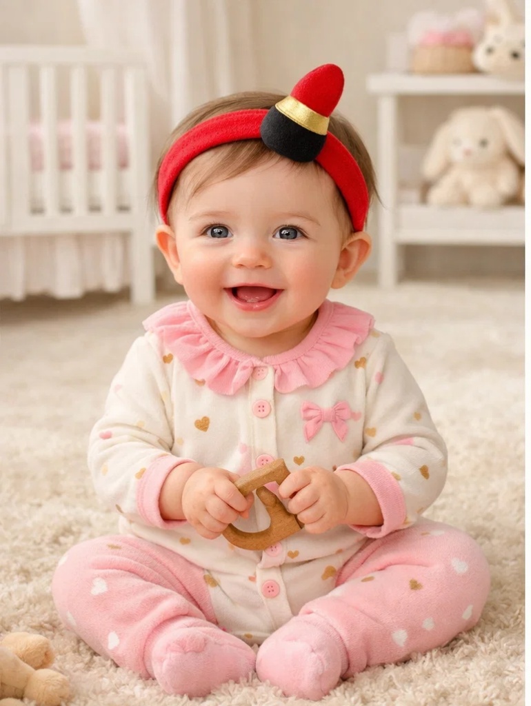Boutique-Ready Pink Heart Baby Gift Box with Footed Romper & Plush Lipstick Headband
