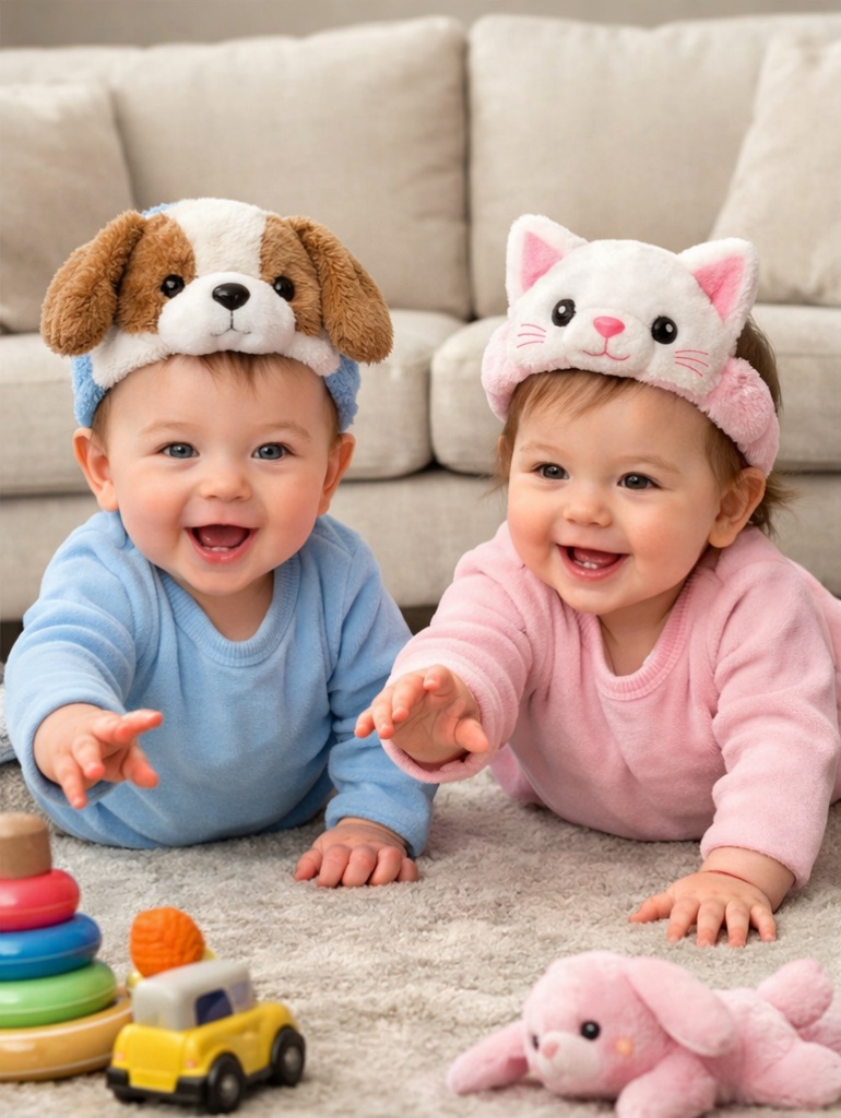 Puppy Plush Baby Headband Gift Box for Newborn Photography Props
