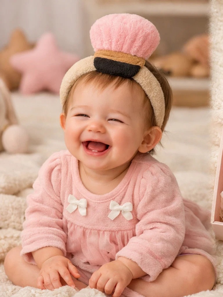 🎀 Boutique Pink Tulle Romper and Plush Doll Headband Newborn Girl Gift Set