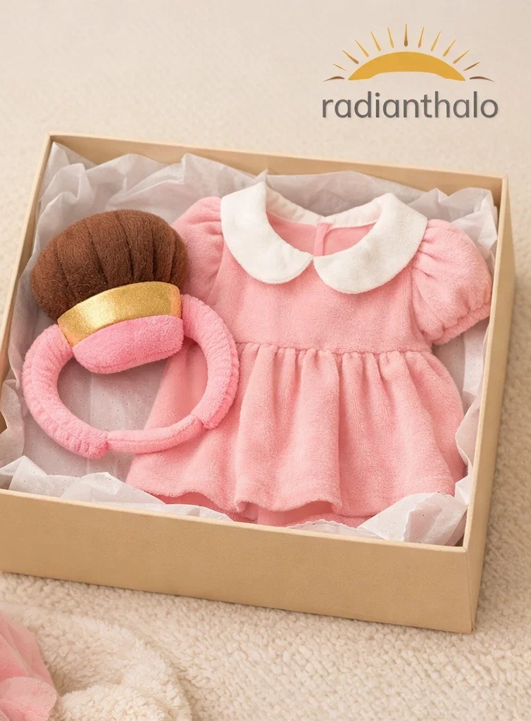Caja de regalo para bebé con temática de loción, diadema de peluche desmontable en forma de botella y conjunto premium para recién nacido