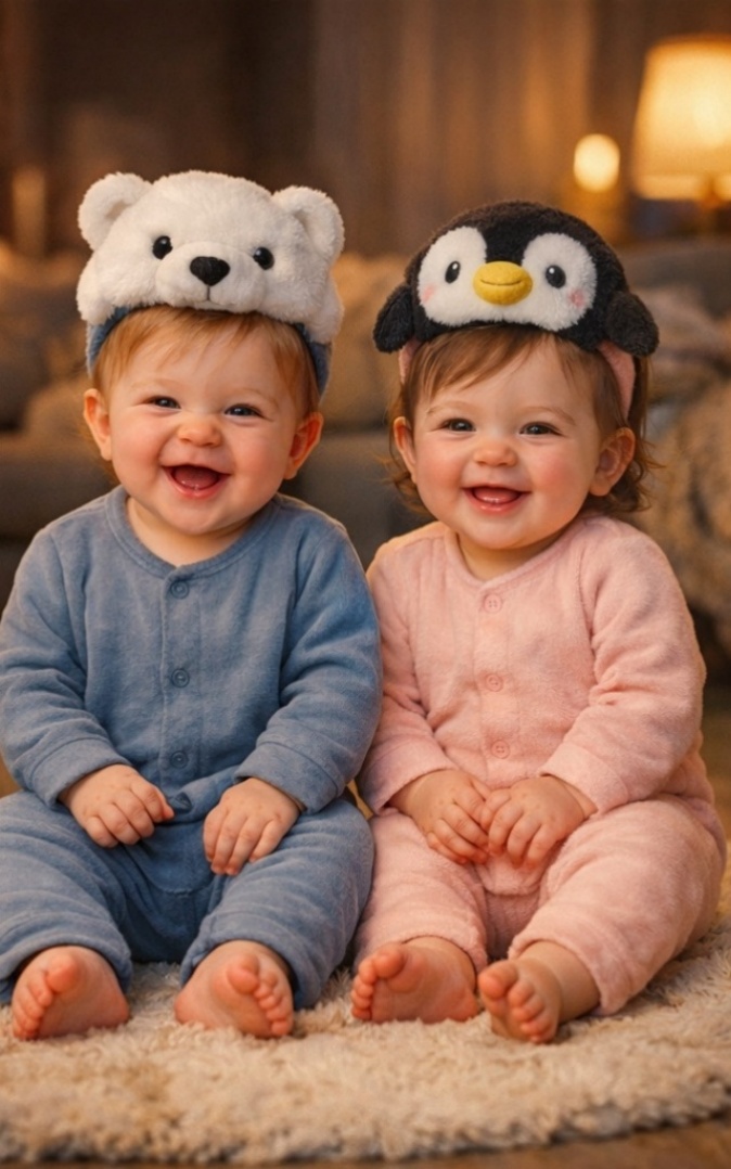 Wholesale Polar Bear & Penguin Detachable Plush Baby Headband Set Soft Breathable Infant Hair Accessories for Boutique and Gift Collections