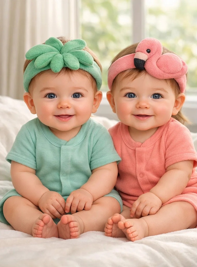 Wholesale Pastel Flamingo & Tropical Leaf Baby Headband Set for Summer Gift Collections