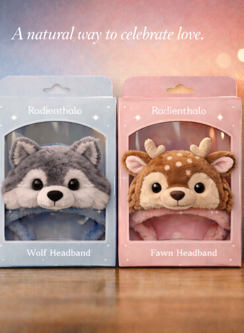 Wholesale Removable Wolf & Fawn Plush Baby Headband Set Soft Breathable Woodland Infant Hair Accessories for Premium Buyers