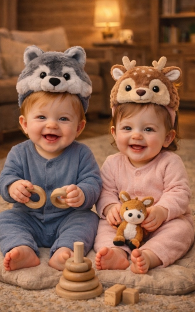 Wholesale Removable Wolf & Fawn Plush Baby Headband Set Soft Breathable Woodland Infant Hair Accessories for Premium Buyers