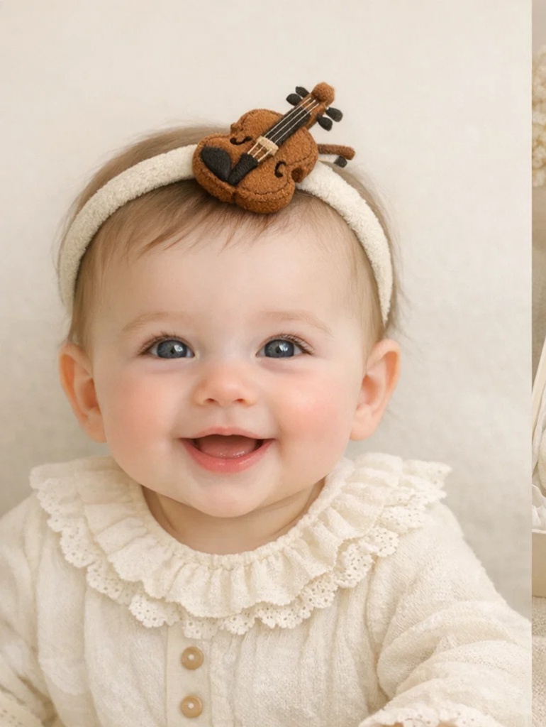 🤍 Wholesale Vintage Lace Baby Gift Box Set with Violin Plush Headband