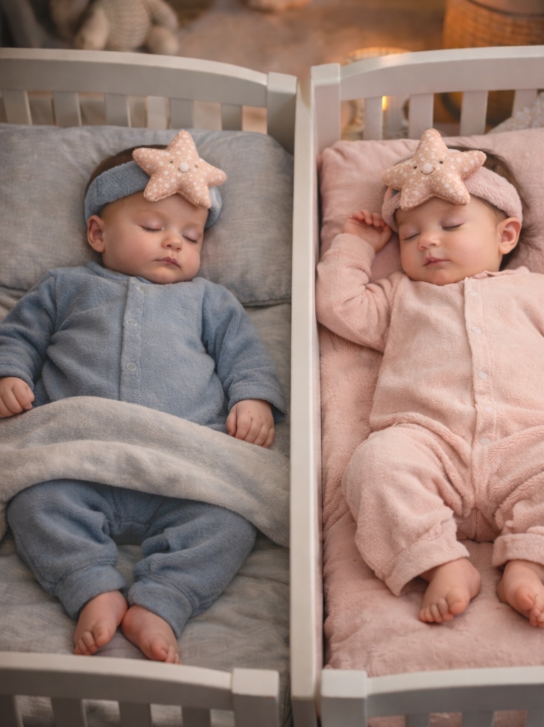 RadiantHalo Starfish Plush Baby Headband Set – Soft Ribbed Ocean Newborn Photo Headwraps