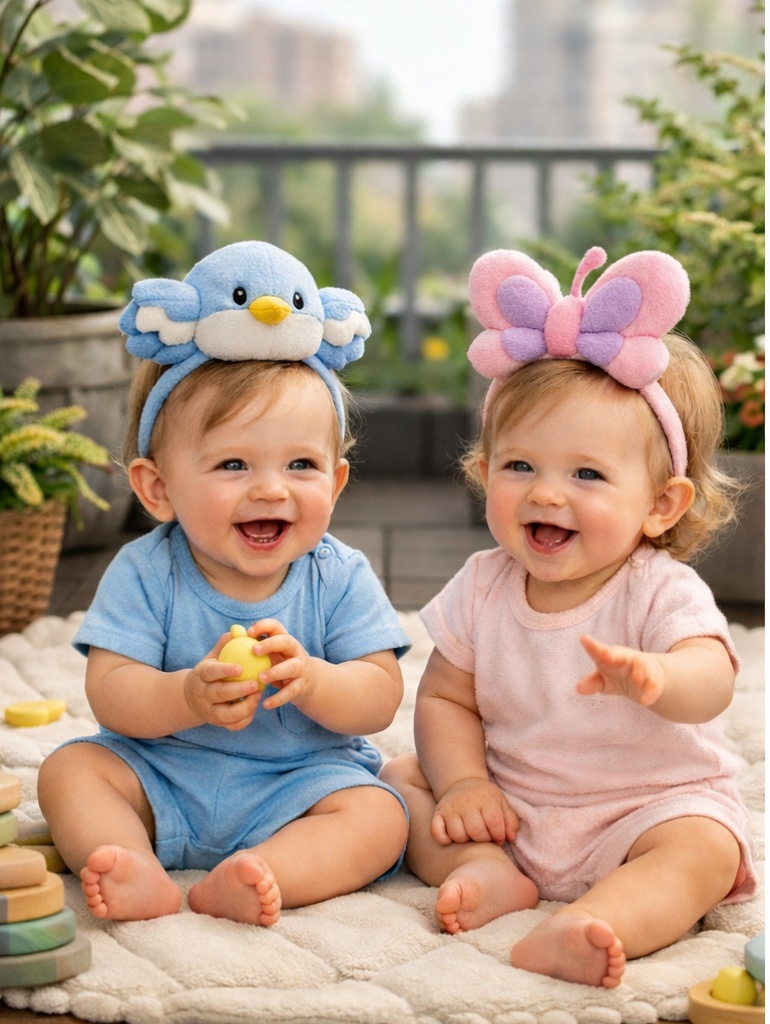 OEM Detachable Plush Baby Headband Collection Set for Retail Display Soft Cartoon Infant Hair Accessories Assorted Animal Styles