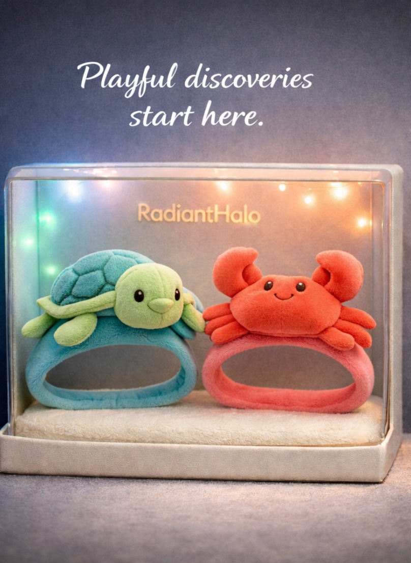 Wholesale Turtle & Crab Removable Plush Baby Headband Gift Set Soft Ocean Animal Infant Hair Accessories OEM Custom