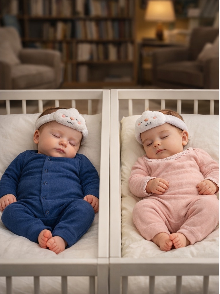 Twin Bunny Removable Baby Headbands – Easter Newborn Twin Photo Props Set