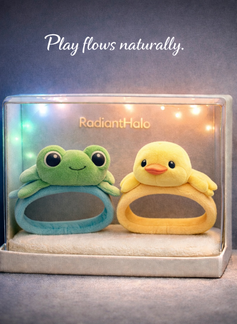 Wholesale Frog & Duckling Detachable Plush Baby Headband Gift Set Soft Breathable Infant Hair Accessories OEM Custom