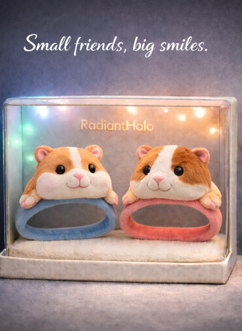 Wholesale Hamster & Guinea Pig Removable Plush Baby Headband Set Soft Breathable Infant Hair Accessories OEM Supply