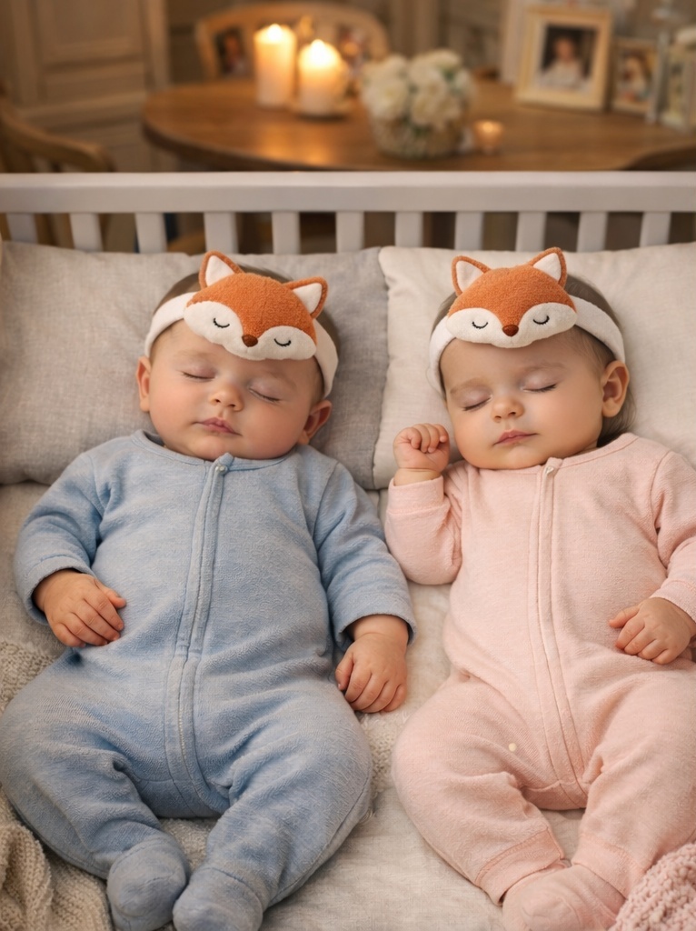 RadiantHalo Fox Plush Baby Headband Set – Soft Nylon Stretch Newborn Photo Headwraps