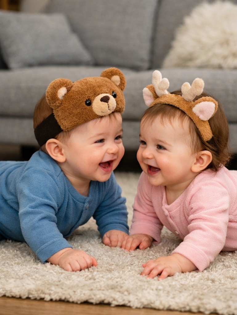 Wholesale Bear & Deer Plush Baby Headband Gift Set Soft Breathable Infant Hair Accessories for Boutique and Holiday Collections