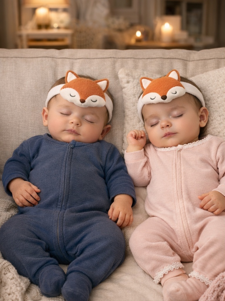 RadiantHalo Fox Plush Baby Headband Set – Gender Reveal Nylon Newborn Photo Props