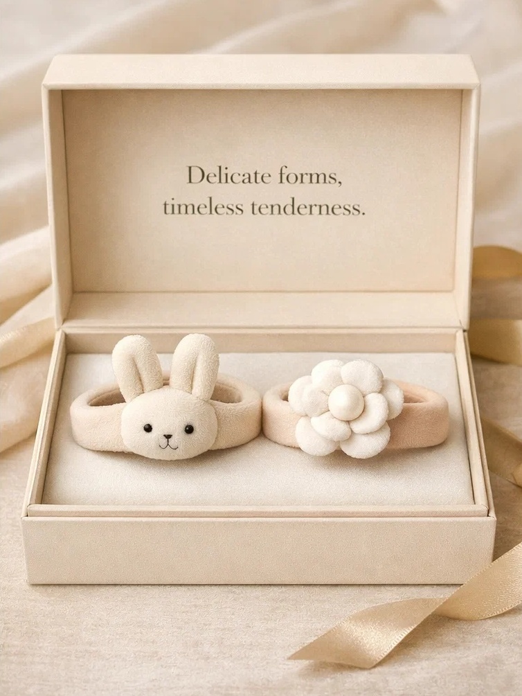 Delicate Bunny & Flower Plush Baby Headband Set for Seasonal Gift Programs