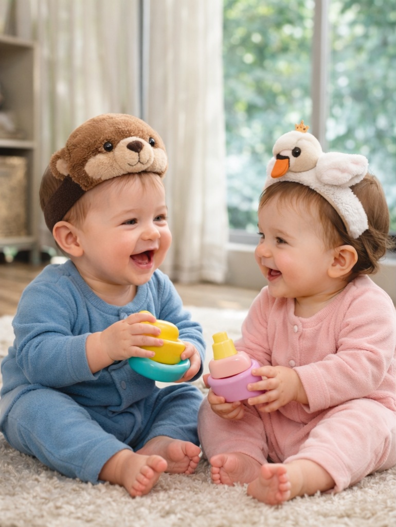 Wholesale Otter & Swan Plush Baby Headband Gift Set Soft Breathable Infant Hair Accessories for Boutique and Premium Retail