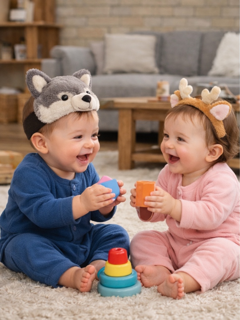 Wholesale Wolf & Fawn Plush Baby Headband Gift Set Soft Breathable Infant Hair Accessories for Boutique and Woodland Collections