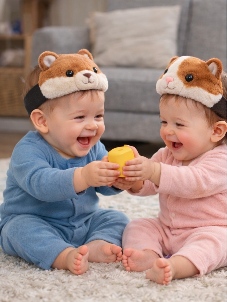 Wholesale Hamster & Guinea Pig Plush Baby Headband Gift Set Soft Breathable Infant Hair Accessories for Boutique and Gift Retail