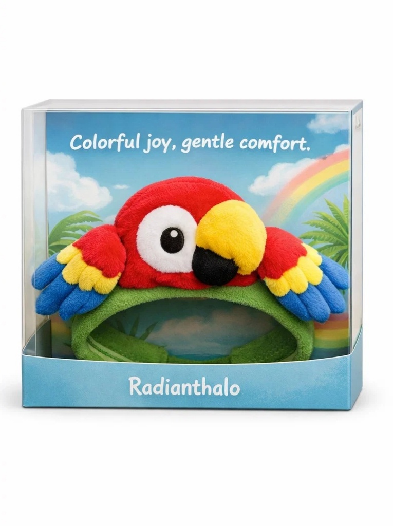 Removable Plush Parrot Baby Headband - Comfortable Cotton Headwear for Newborns