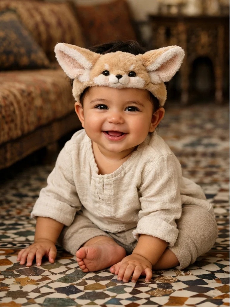 Eco-Friendly Fox Plush Baby Headband - Soft Cotton for Newborn Comfort