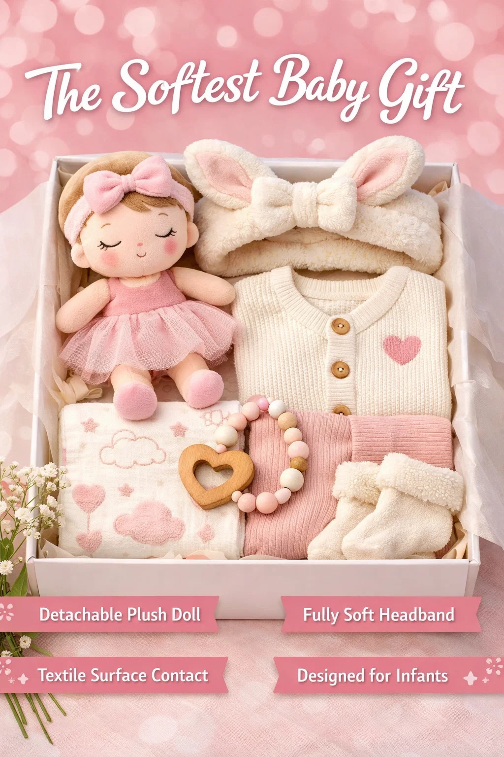 Newborn Baby Plush Doll & Headband Set – Ultimate Softness