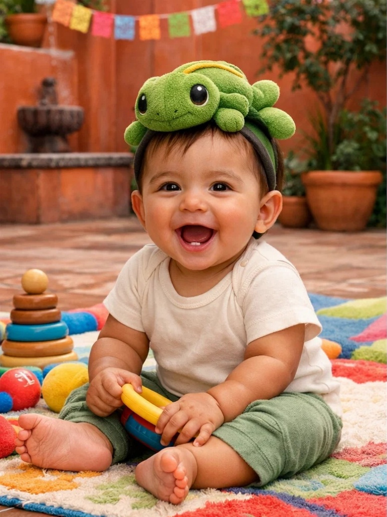 Removable Baby Turtle Plush Headband - Soft Cotton and Eco-Friendly for Newborns