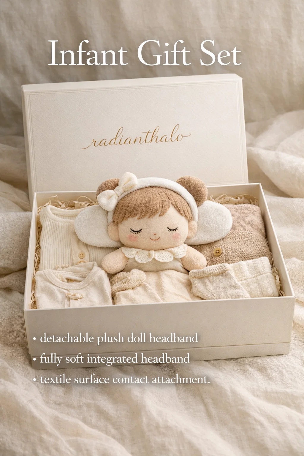 Luxury Baby Gift Set Featuring Plush Doll Headband