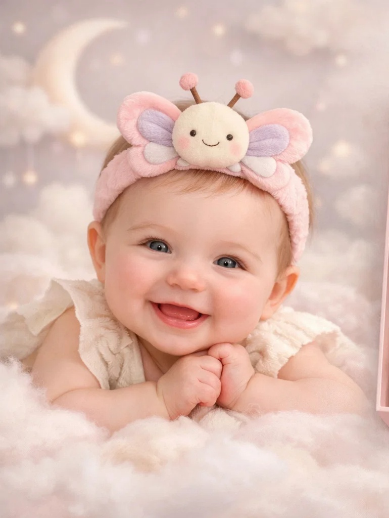 Premium Wholesale Baby Dress Gift Box with Plush Butterfly Wings and Matching Doll Headband