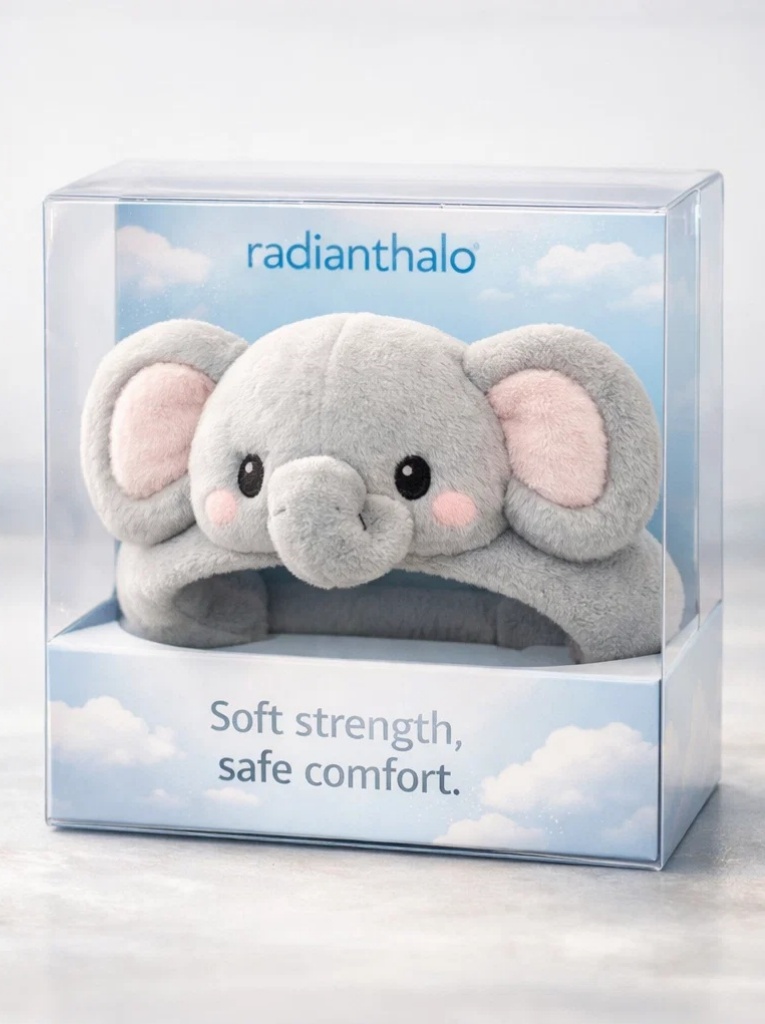 Eco-Friendly Elephant Plush Baby Headband - Soft Cotton and Comfortable for Newborns