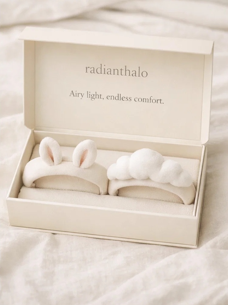 Bulk Baby Headband Set with Detachable Bunny & Cloud Dolls | Soft Plush Newborn Hair Accessories for Wholesale