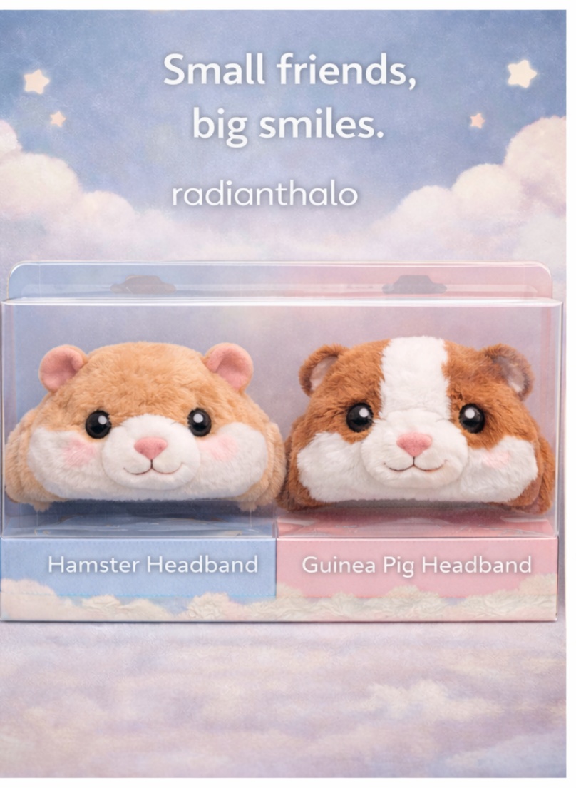 Wholesale Hamster and Guinea Pig Plush Doll Baby Headbands for Boutique Baby Gift Programs
